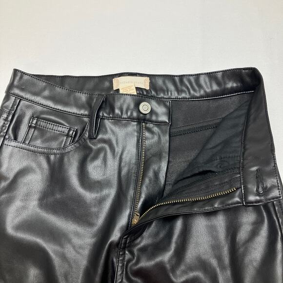 Altar'd State Black Vegan Faux Leather High Rise Straight Leg Pants Size 27/5 - Picture 9 of 9